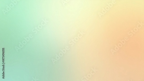 Colorful watercolor background of abstract sunset sky with paint blotches and soft blurred texture in blue green yellow beige and orange border in gradient paint colors

