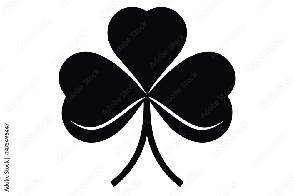 The black shamrock displays distinctive heart shaped leaf lobes and a simple, elegant stem The black shamrock displays distinctive heart shaped leaf lobes and a simple, elegant stem