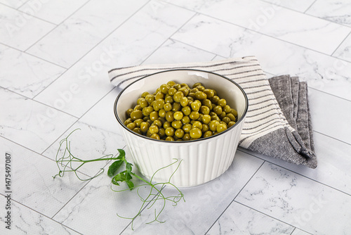 Cannes Fresh green peas in the bowl