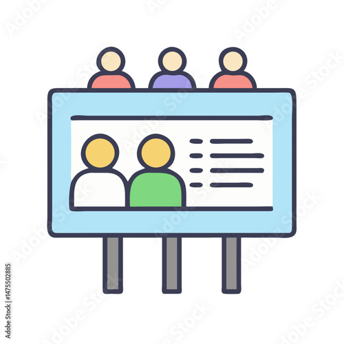 Campaign Billboard with Potential Candidates Recruiting Members Illustration