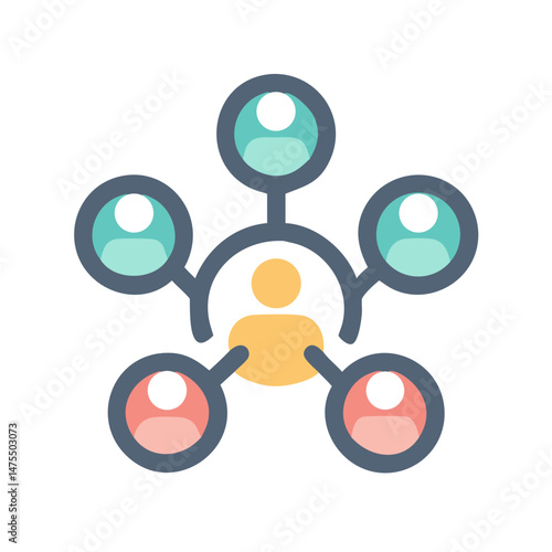 People connection icon showing social networking and engagement