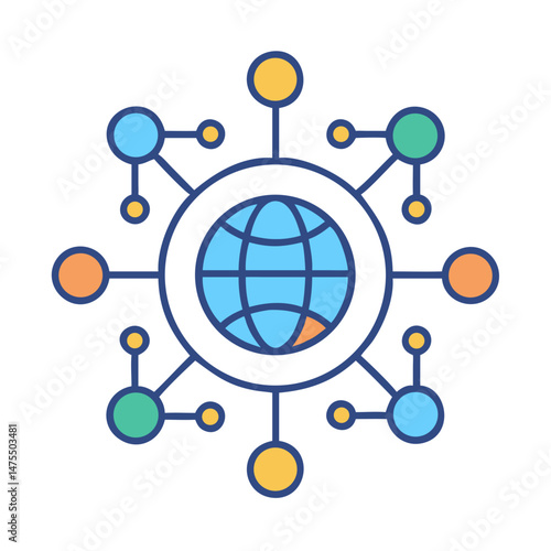 Global network connection concept illustration over black background
