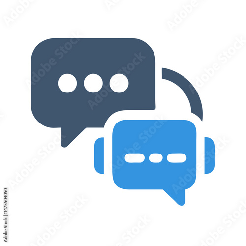 Chatbot icon with speech bubbles for support service