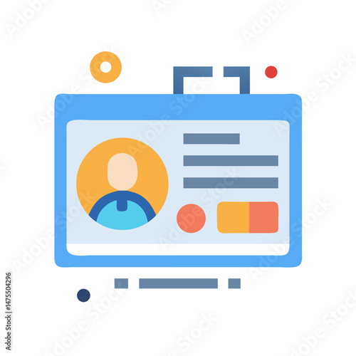 Identity badge vector icon, identification card, employee information