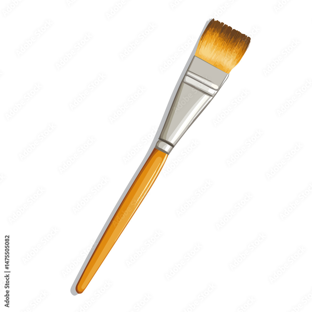 2D flat vector illustration of Paintbrush, isolated on a white background. 2D flat vector illustration of Paintbrush, isolated on a white background.