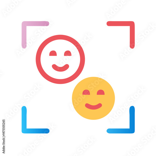Focus on Happiness: Smiling Face Detection Technology Icon