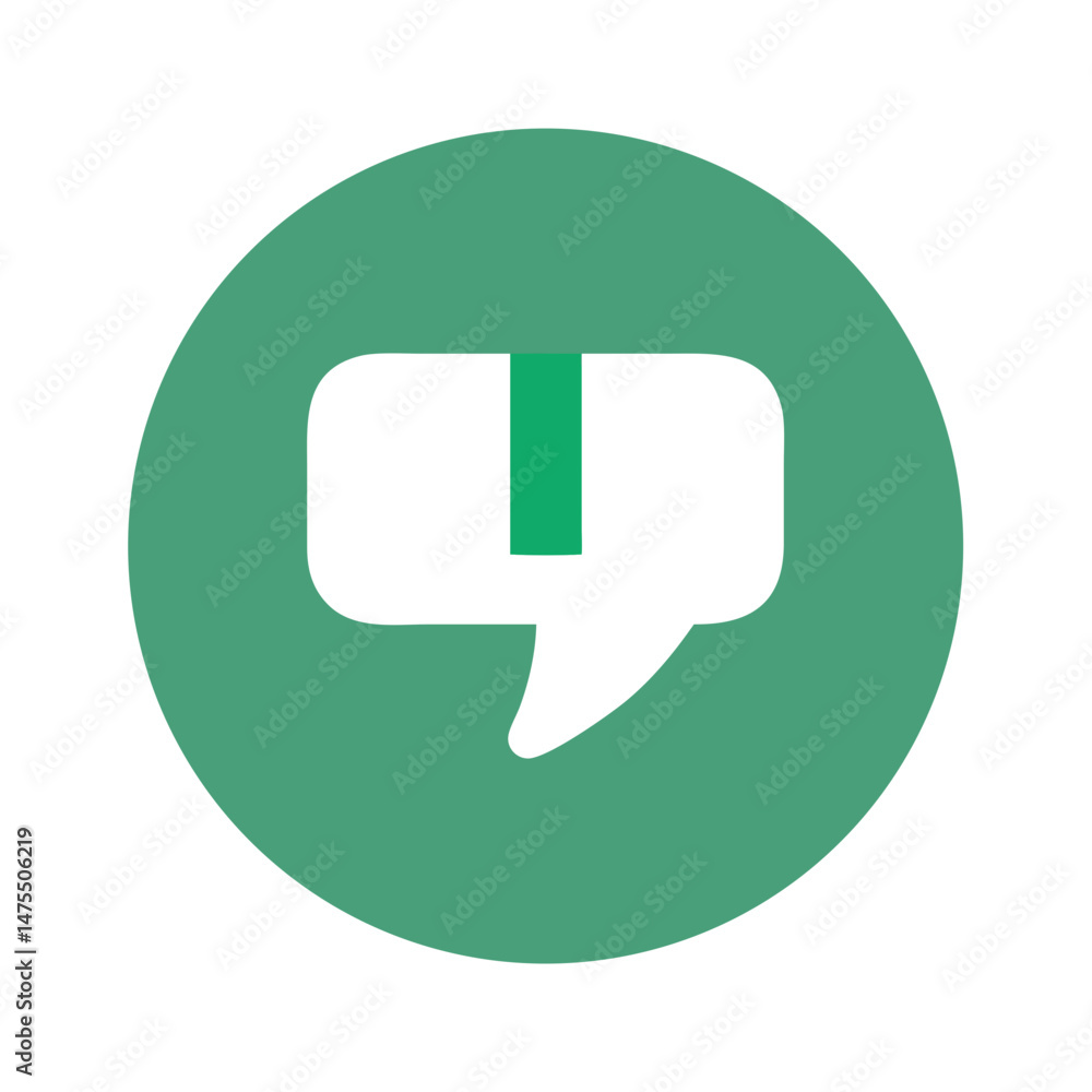 Green Speech Bubble Icon Symbolizing Communication and Feedback Green Speech Bubble Icon Symbolizing Communication and Feedback