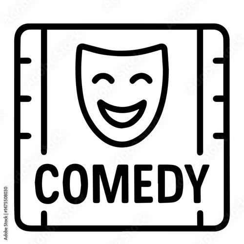 movie comedy icon on white background vector
Movie vector icon