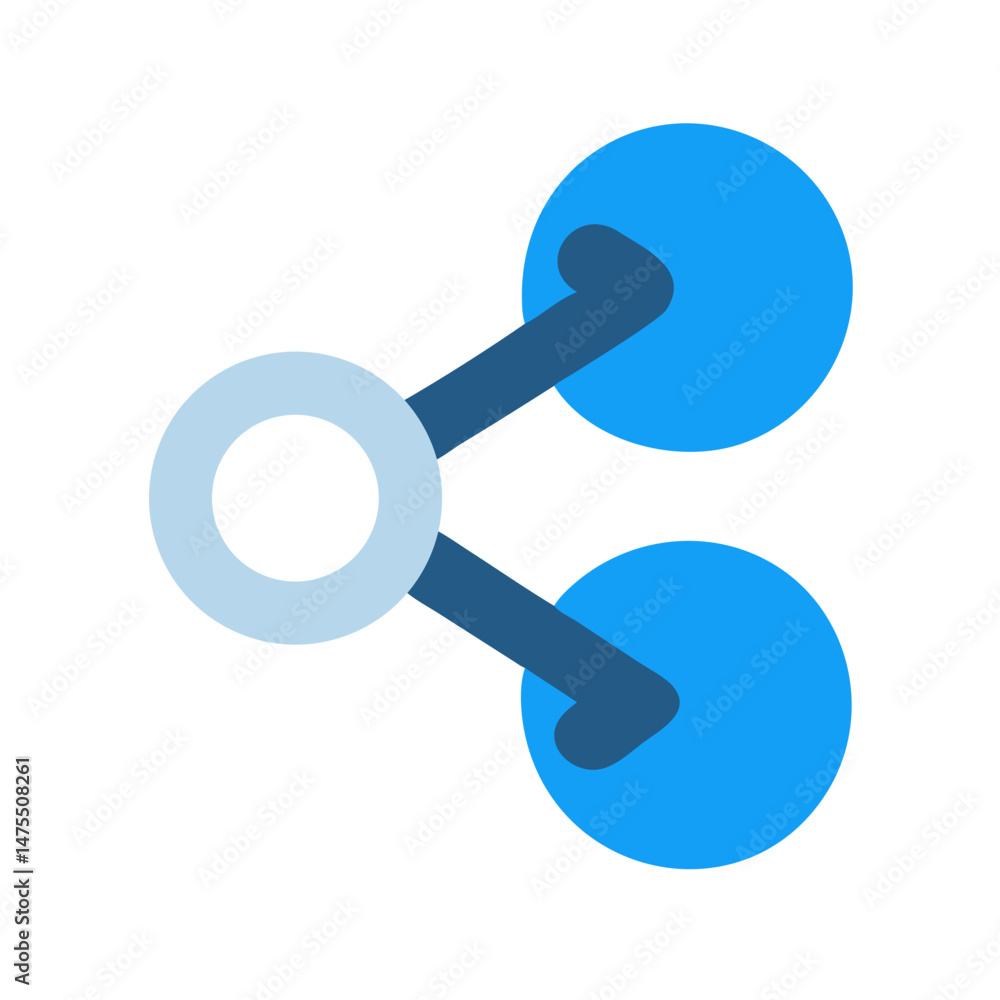 Blue share icon with black background illustration design Blue share icon with black background illustration design