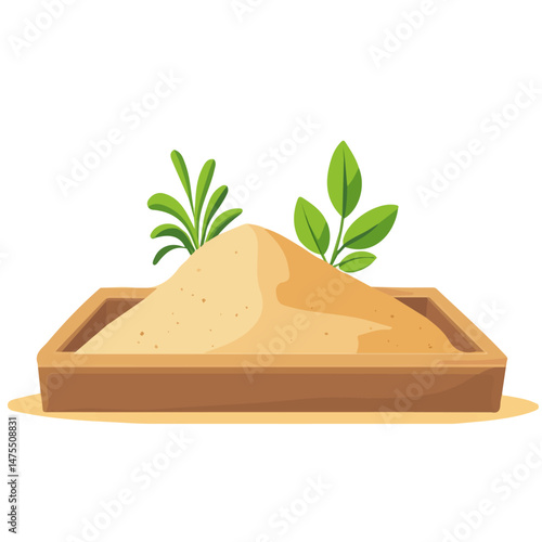 2D flat Sandbox Play vector illustration, isolated on a white background.