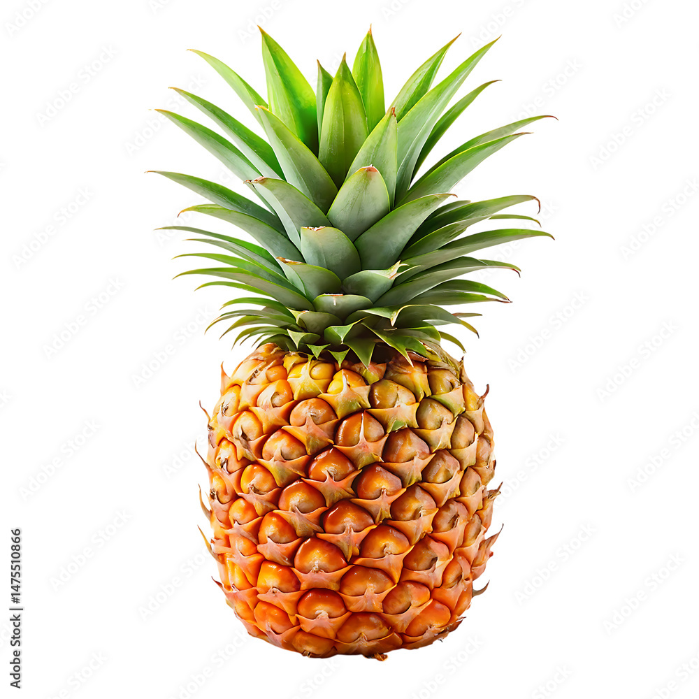 Fototapeta premium Pineapple Isolated On Transparent Background. High-Resolution Image. Pineapple PNG.