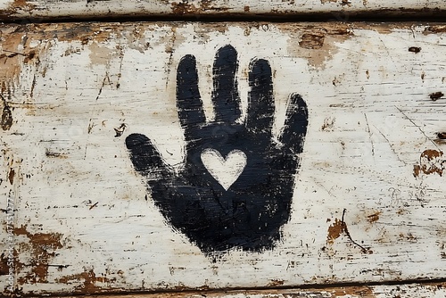 Painted hands heart shape high resolution picture