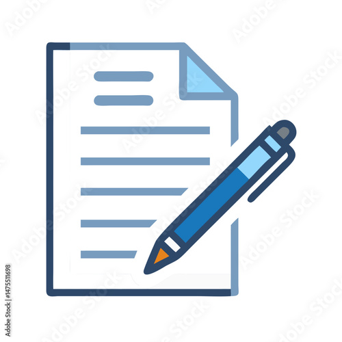 Paper and pen icon for taking notes and planning