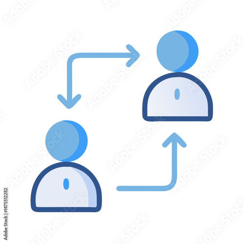 Circular People Interaction Icon, Connection, Communication Concept Design