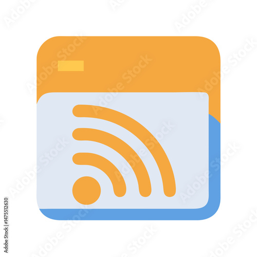 RSS Feed Icon, News and Subscription Vector Concept