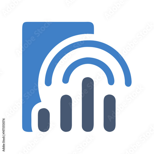 Modern WiFi Signal Strength with Data Bars Icon