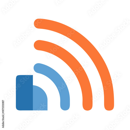 RSS Feed Icon with Blue and Orange Waves