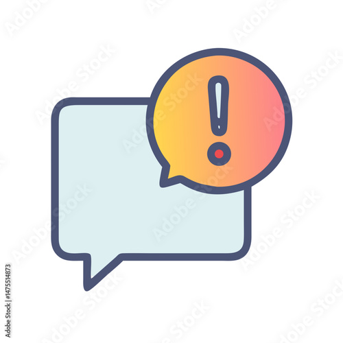 Attention Message Icon: Alerting Communication Notification bubble