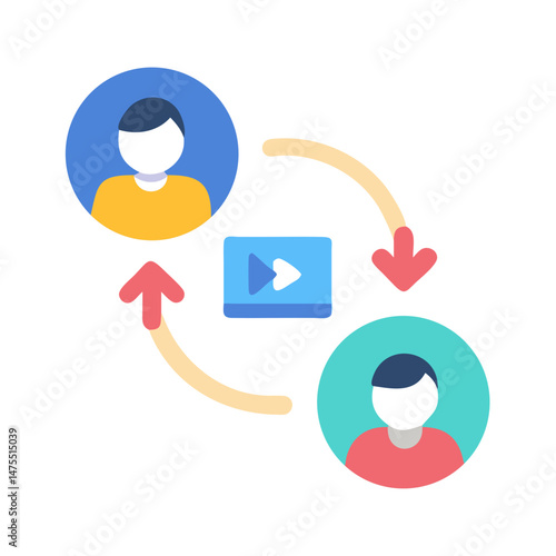 People sharing videos, exchanging videos, video content exchange