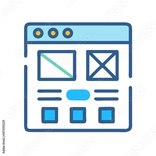 Website Mockup Template Icon Design Illustration