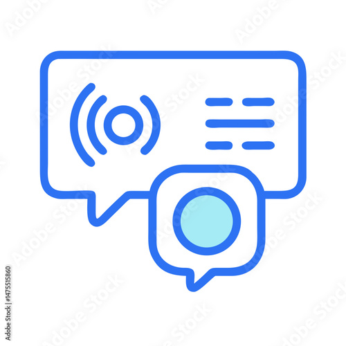 Communication bubble dialog box icon for social media