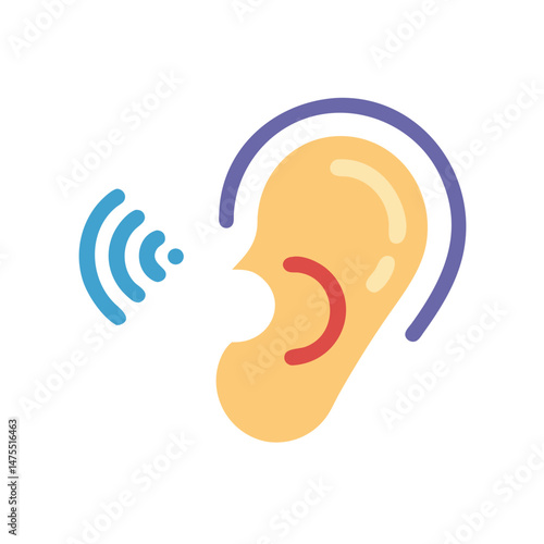 Hearing and ear health concept with sound waves