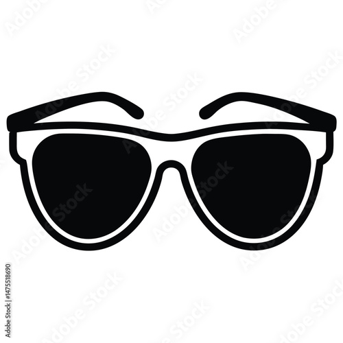 Stylish black glasses show summer's trendy fashion accessories for eye protection from bright light