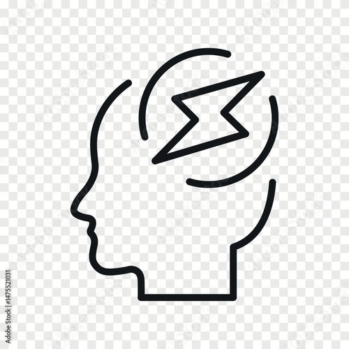 Anger and stress vector line icon