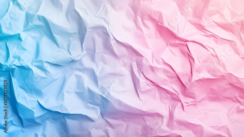 Wallpaper Mural Photograph of paper texture, gradient of blue to pink, with prominent wrinkles and folds. Torontodigital.ca