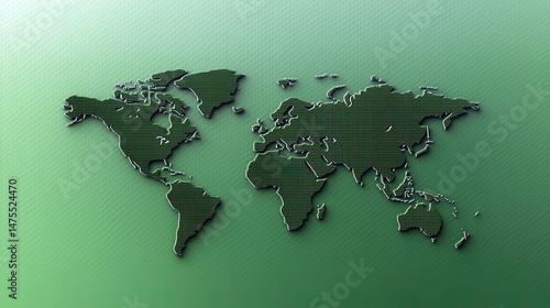 Wallpaper Mural Global map with green background. Torontodigital.ca