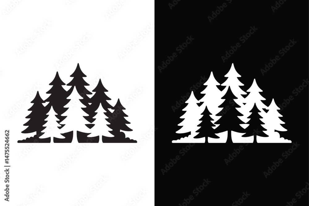 Obraz premium Forest icon vector on White Background ,Vector Art Illustration on white background.
