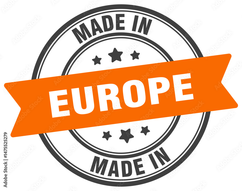 Fototapeta premium Made in europe round sign. Made in europe stamp.