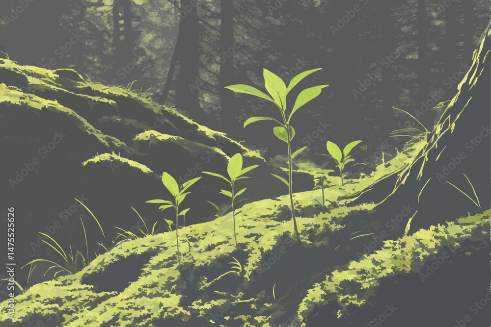 12 moss, forest floor, sunlight, seedlings, nature, greenery, soft focus, dramatic lighting, depth of field 12 moss, forest floor, sunlight, seedlings, nature, greenery, soft focus, dramatic lighting, depth of field