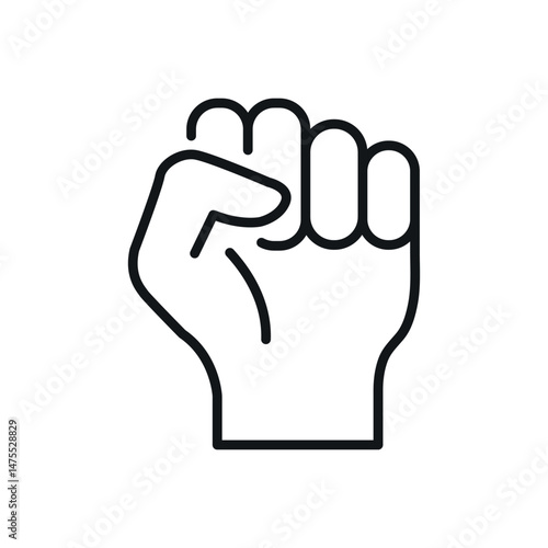 Fist up line vector icon