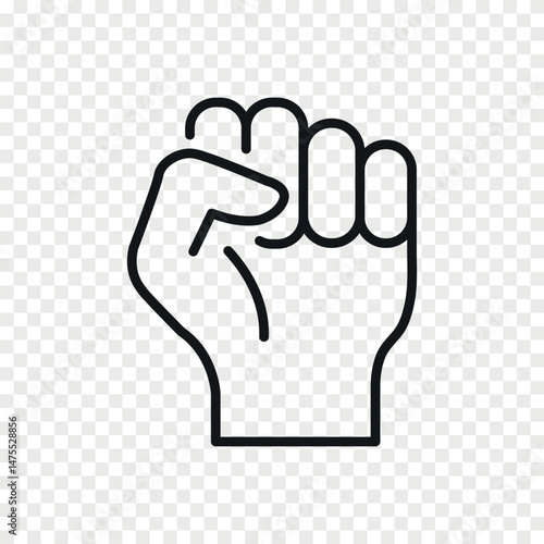 Fist up line vector icon