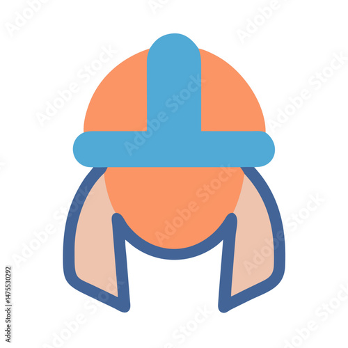 Flat Design Viking Helmet Illustration on Black Background
