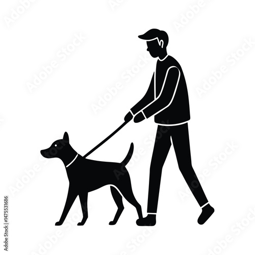walking dog vector silhouette