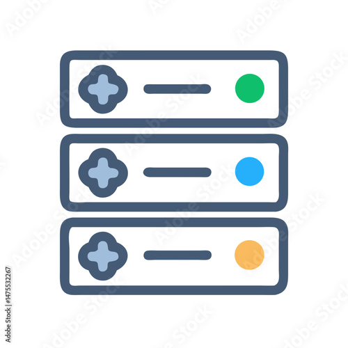 Data Server Stack with Cloud and Internet Connection