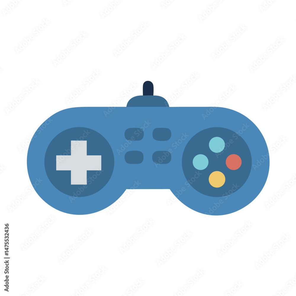 Blue Controller, Gaming Equipment, Entertainment, Black Background, Flat Blue Controller, Gaming Equipment, Entertainment, Black Background, Flat