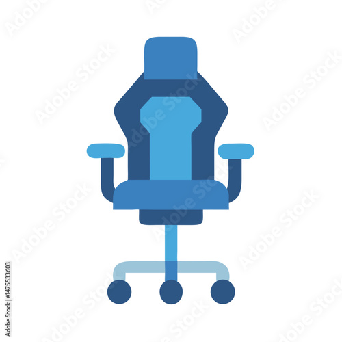 Modern Blue Gaming Chair: Ergonomic Design on Black