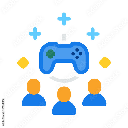 Online Multiplayer Gaming Community Connecting Players Illustration