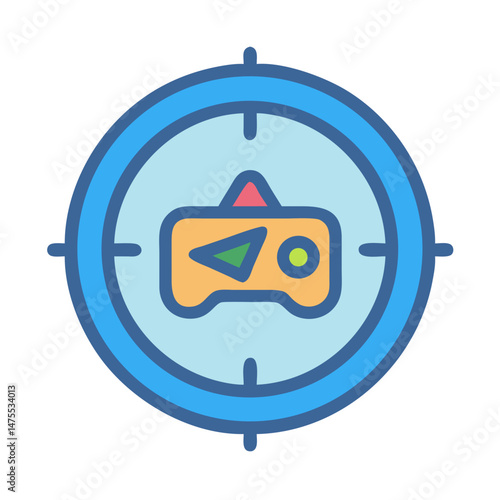Radio controlled vehicle icon in sight target design