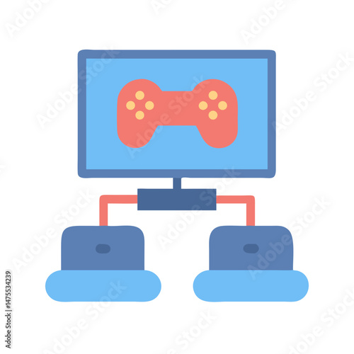 Gaming Setup: Dual Computer with Monitor and Controller
