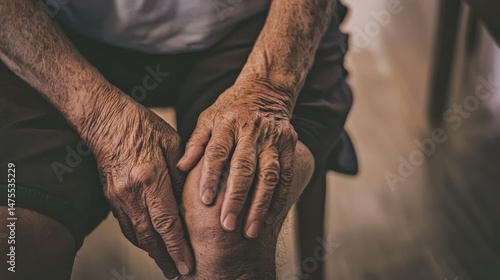 Man Rubbing His Leg in Discomfort Signifying Nerve Pain Experience