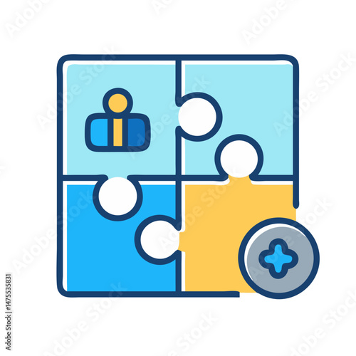 New team member joining the team puzzle illustration