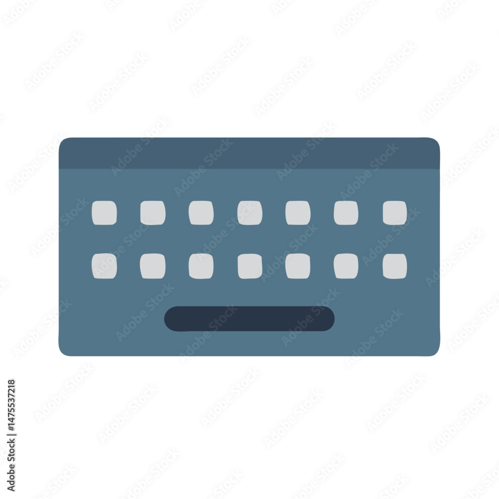 Stylized Blue Computer Keyboard Vector Illustration Isolated Art Stylized Blue Computer Keyboard Vector Illustration Isolated Art