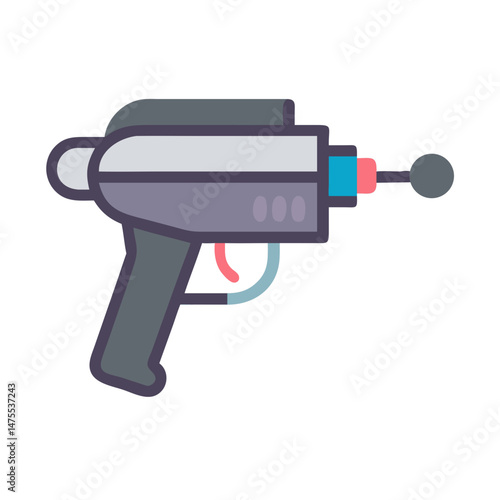 Cartoon Space Gun Icon in Vector Graphic Design