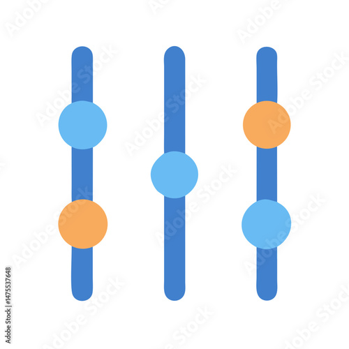 Equalizer sliders icon, control panel configuration symbol design