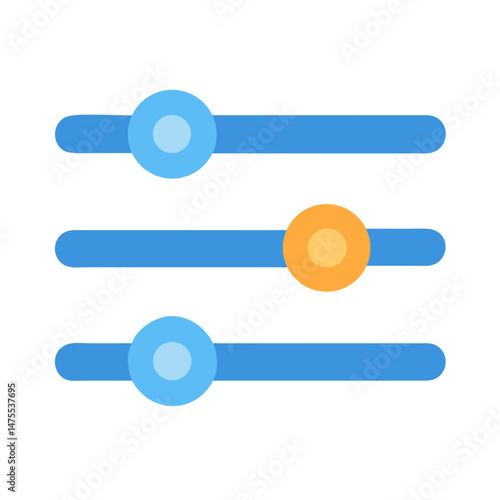 Graphical sliders with handles against a black background