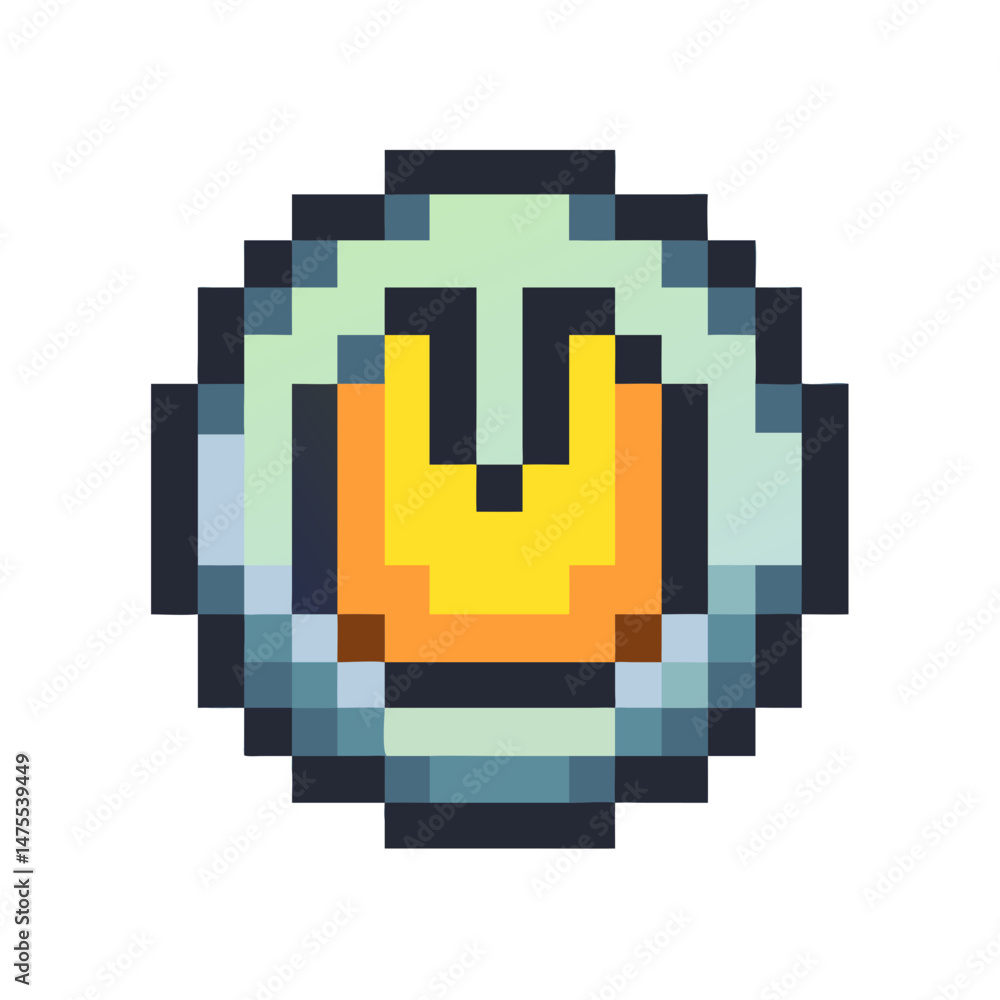 Fototapeta premium Pixel Art Power Button Icon for Game Development